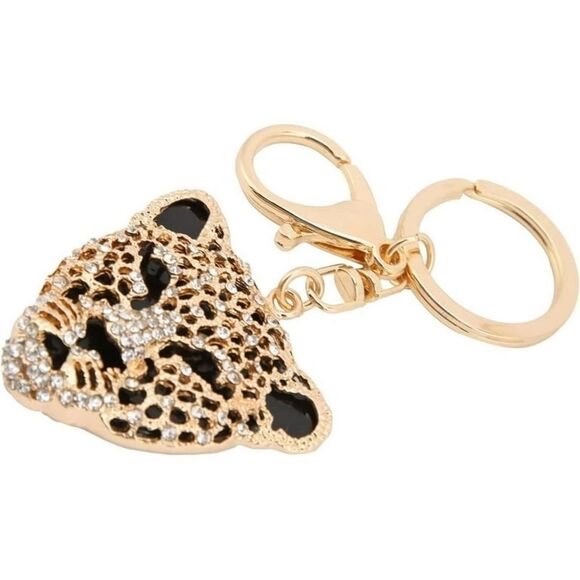 Exquisite Rhinestone Leopard Keychain - Sparkling & Stylish - Brand New" - Picture 5 of 7